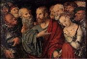 Lucas Cranach the Younger Christ and the Woman Taken in Adultery Sweden oil painting artist